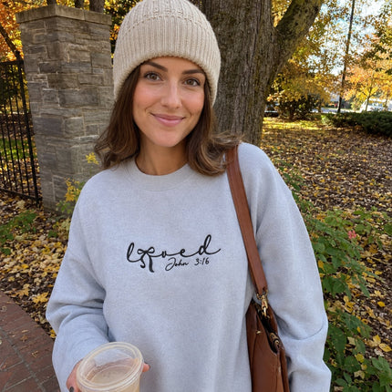 Loved John 3:16 Embroidered Sweatshirt