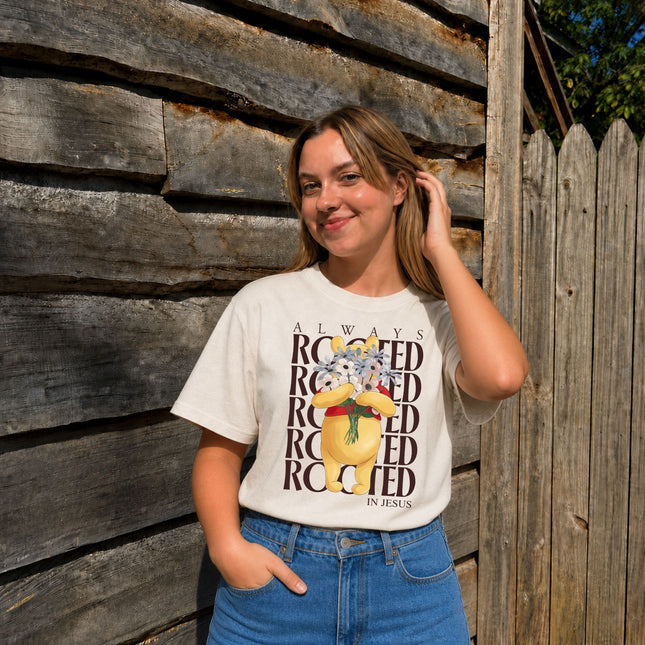 Comfort Colors Rooted For Jesus Pooh T-Shirt