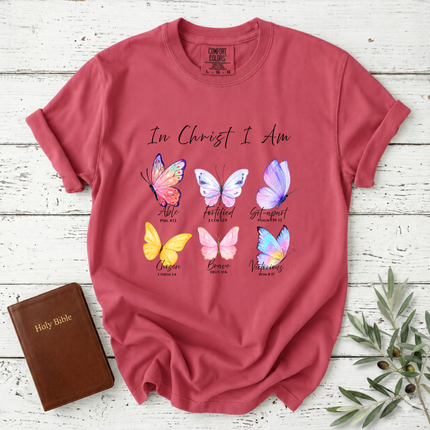 Comfort Colors In Christ I Am Butterfly T-Shirt