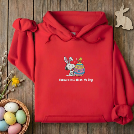 He is Risen We Sing Embroidered Hoodie