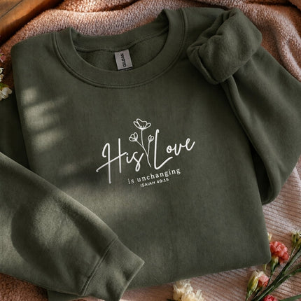 His Love is Unchanged Floral Embroidered Sweatshirt