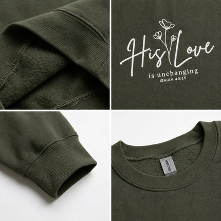 His Love is Unchanged Floral Embroidered Sweatshirt
