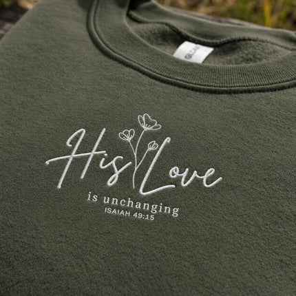 His Love is Unchanged Floral Embroidered Sweatshirt