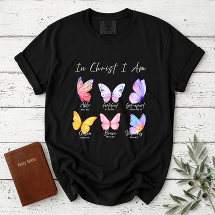 Comfort Colors In Christ I Am Butterfly T-Shirt