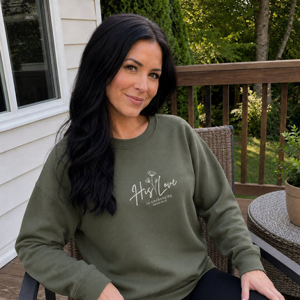 His Love is Unchanged Floral Embroidered Sweatshirt