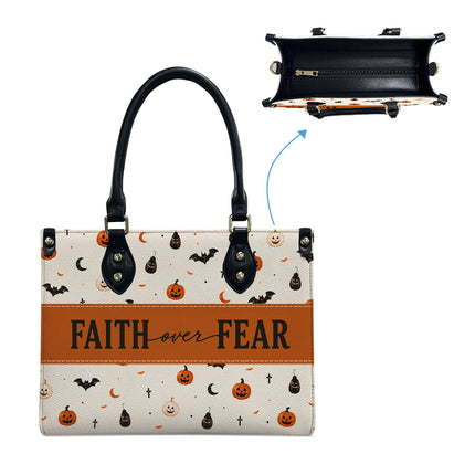 Faith Over Fear Leather Handbag