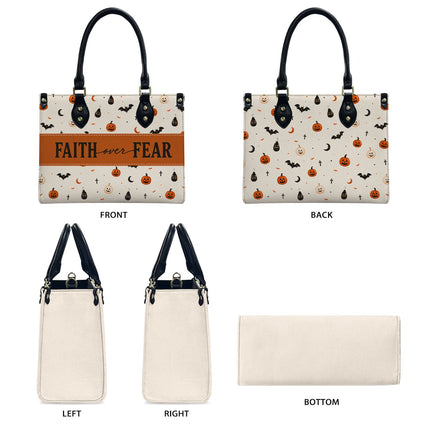 Faith Over Fear Leather Handbag