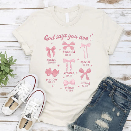 Comfort Color Bow Graphic Christian T-shirt