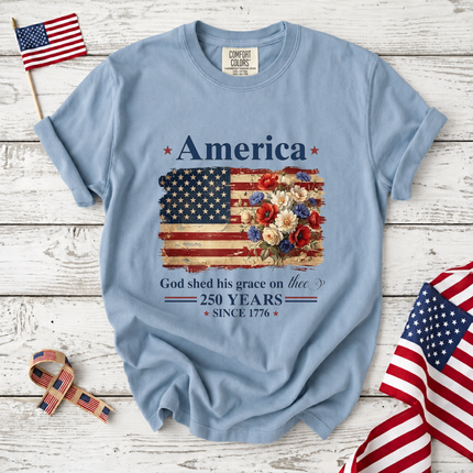 Comfort Colors America God Shed His Grace On Thee T-Shirt