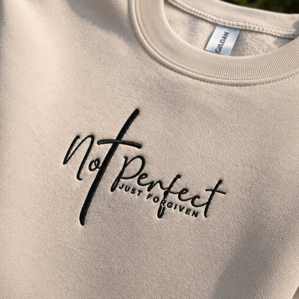 Not Perfect Just Forgiven Embroidered Sweatshirt