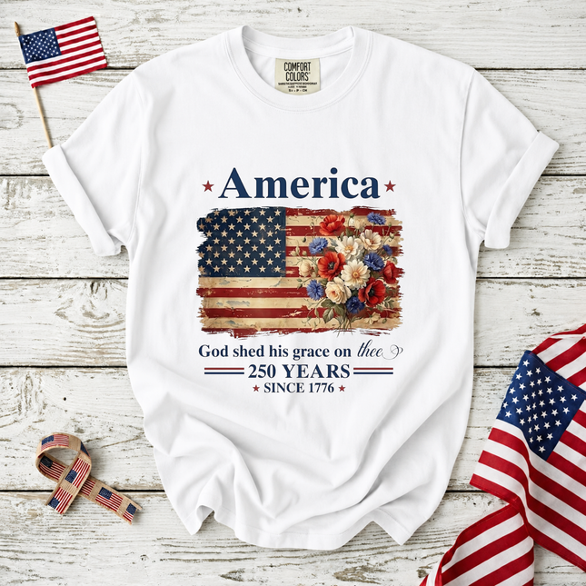 Comfort Colors America God Shed His Grace On Thee T-Shirt