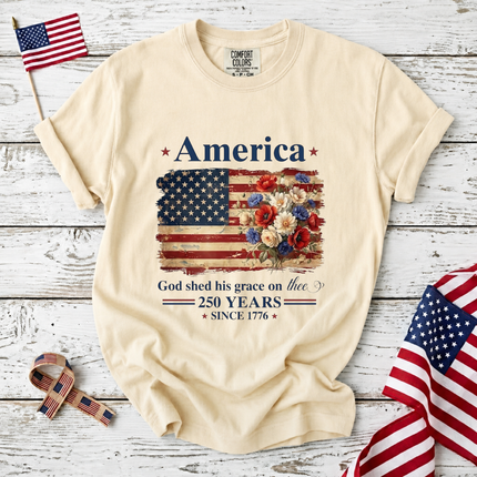 Comfort Colors America God Shed His Grace On Thee T-Shirt