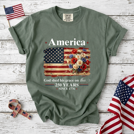 Comfort Colors America God Shed His Grace On Thee T-Shirt