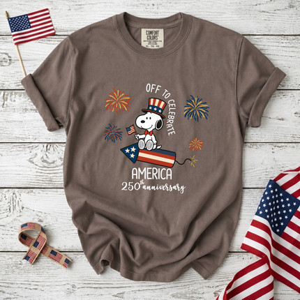 Comfort Colors Off To Celebrate America 250th Anniversary Fireworks T-Shirt