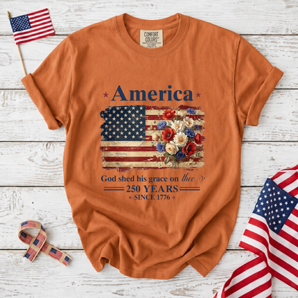 Comfort Colors America God Shed His Grace On Thee T-Shirt