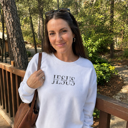 Jesus The Way The Truth The Life Embroidered Sweatshirt