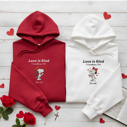 Love Is Kind - Snoopy - Embroidered Hoodie