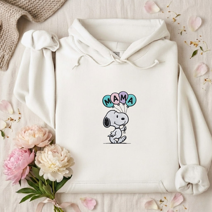 MAMA Pastel Balloons Embroidered Hoodie