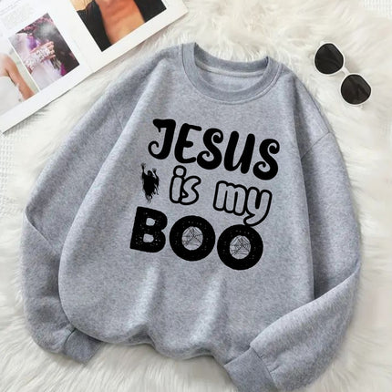 Jesus Is My Boo Sweatshirt - Christian Ghost Halloween Pullover