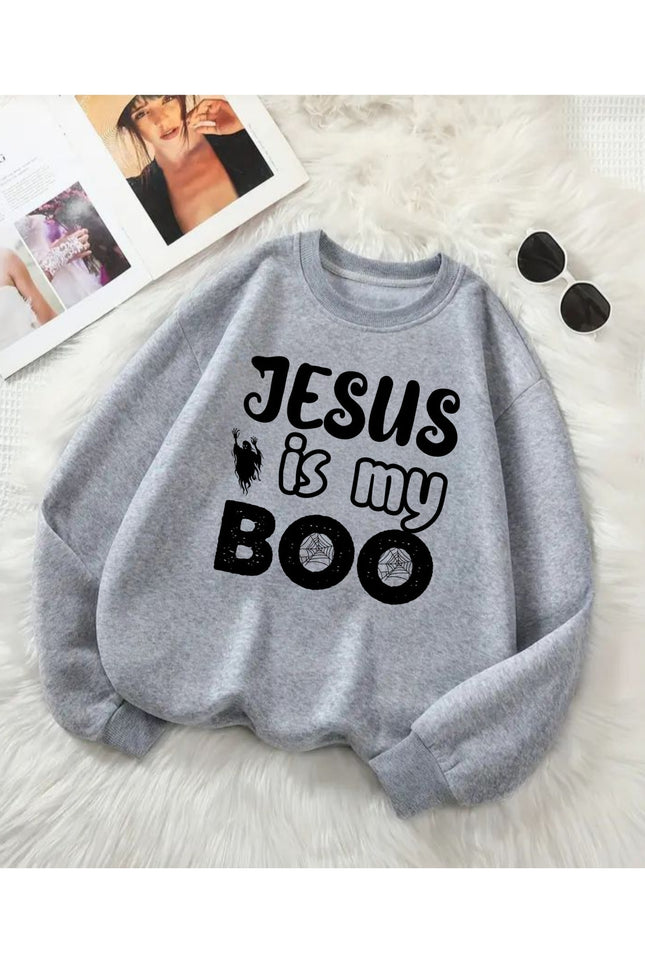 Jesus Is My Boo Sweatshirt - Christian Ghost Halloween Pullover