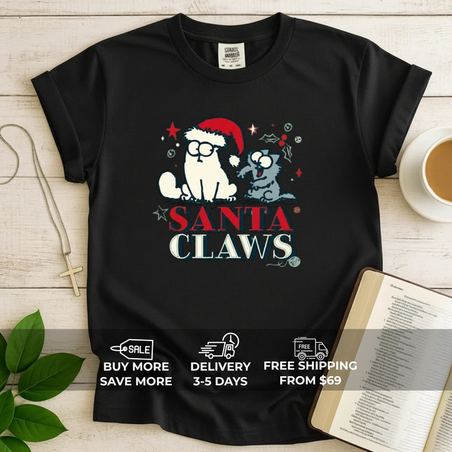 Comfort Colors Santa Claws Christmas T-Shirt