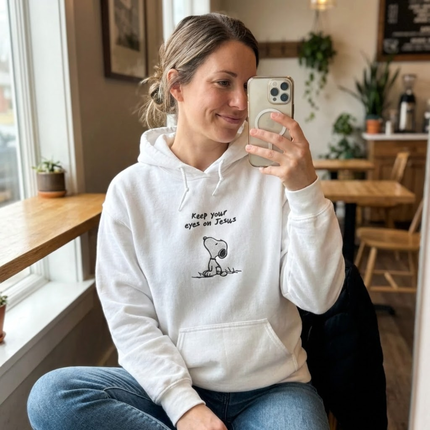 Keep Your Eyes on Jesus Embroidered Hoodie