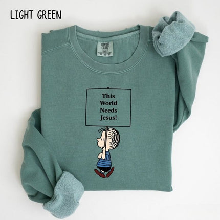 Comfort Colors "This World Needs Jesus" Graphic Sweatshirt