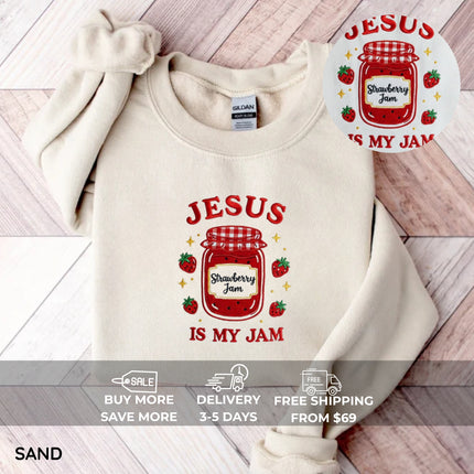 Jesus Is My Jam Embroidery Sweatshirt