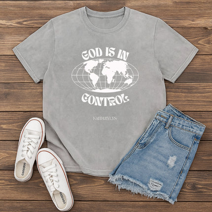 God Is in Control Globe Tee
