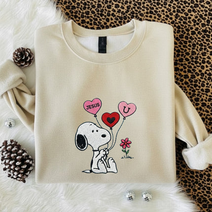 Jesus Loves You Embroidered Sweatshirt