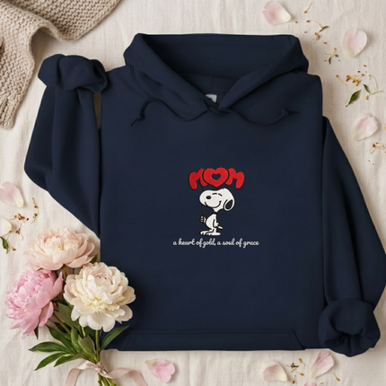 A Heart of Gold, A Soul of Grace MOM Embroidered Hoodie