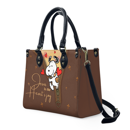 Jesus Is The Heart's Joy Leather Handbag