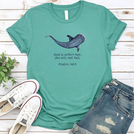 Comfort Colors God Is Within Her She Will Not Fall Christian T-Shirt