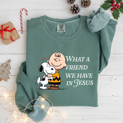 What a Friend We Have In Jesus Snoopy Comfort Colors Sweatshirt