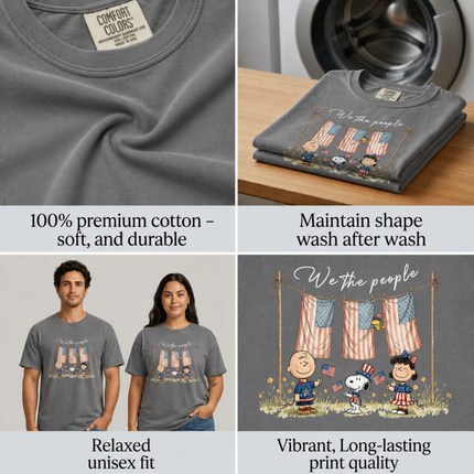 Comfort Colors We The People Patriotic Friends Laundry Line T-Shirt