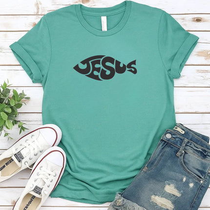 Comfort Colors Jesus Fish Christian T-Shirt
