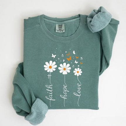Comfort Colors Faith Hope Love Sweatshirt
