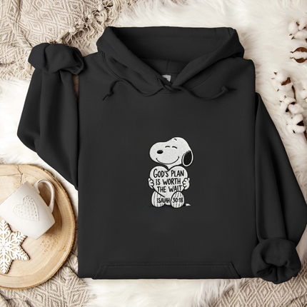 God's Plan Is Worth The Wait Embroidered Hoodie