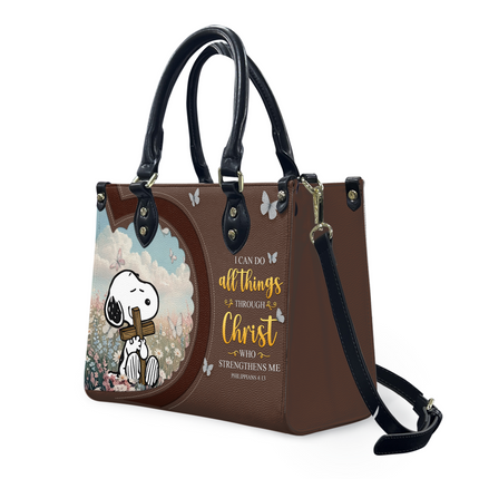 Can Do All Things Through Christ Leather Handbag