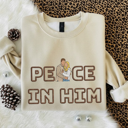 Peace In Him Embroidered Sweatshirt