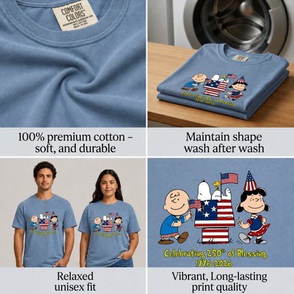 Comfort Colors Celebrating 250th of Blessing Patriotic Friends T-Shirt