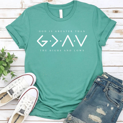 Comfort Colors God is Greater Than the Highs and Lows Christian T-Shirt