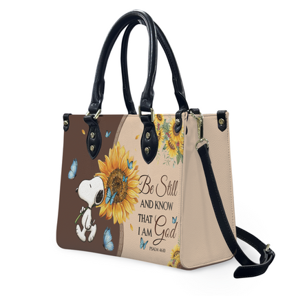 Be Still And Know That I Am God Leather Handbag