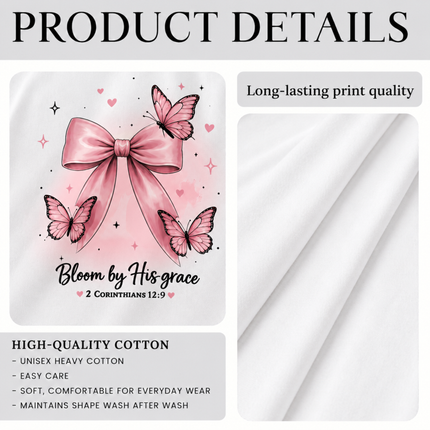Comfort Colors Bloom by His Grace Coquette Bow T-Shirt