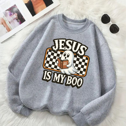 Christian Ghost Halloween Sweatshirt, Jesus Boo Pullover