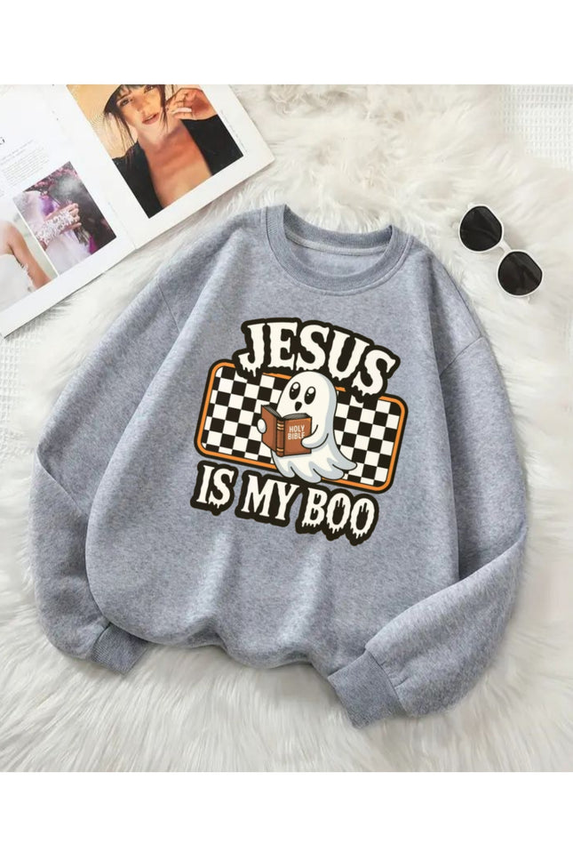 Christian Ghost Halloween Sweatshirt, Jesus Boo Pullover