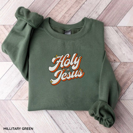 Holy is Jesus Embroidery Sweatshirt