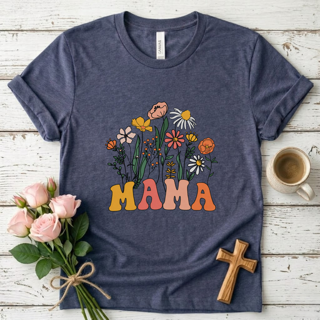 Retro Floral Wildflower MAMA T-Shirt