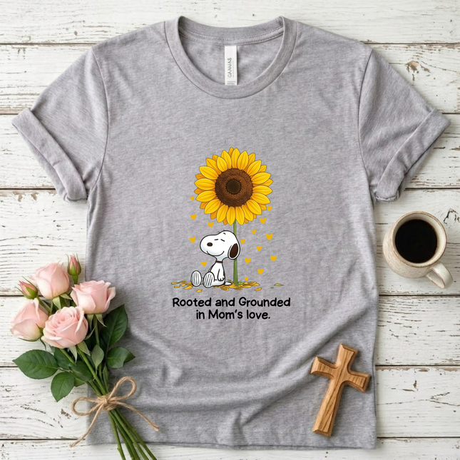 Rooted and Grounded in Mom's Love Sunflower T-Shirt