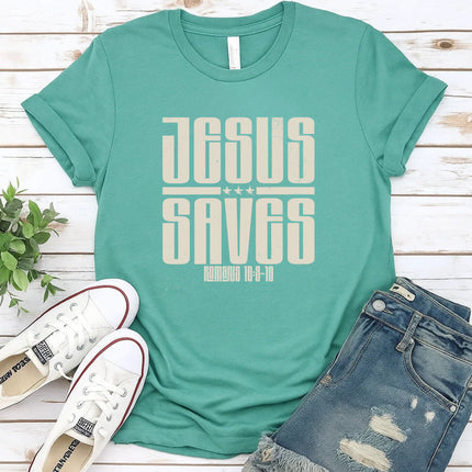 Comfort Colors “Jesus Saves” Christian Graphic T-Shirt